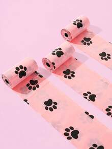 10 Rolls~Pet Waste Bags Set | PE Material Pink Pet Waste Bags Set With Cute Paw Print Pattern, Capsule Portable Dispenser With Waste Bags, Leak-Proof Clean Portable Design For Outdoor Use, Essential Pet Supplies For Cat And Dog Owners To Pick Up Pet Waste - View 8