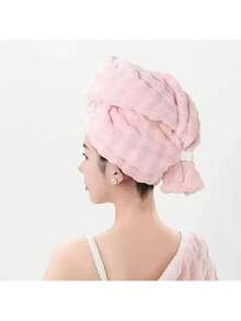 Large Size Quick-Dry Women's Absorbent Hair Turban - Multicolor - View 3