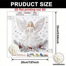 1pc 2D Flat Printed DIY Frameless Pearl Painting Kit, Snowman Pattern Handmade Set, Holiday Home Wall Decor, Holiday Handmade Gift - No Frame - View 5