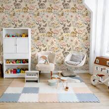 1 Roll Of Cute Animal Rabbit Plant Self-Adhesive Wallpaper, Sweet Little Rabbit Flower Printed Wallpaper, Suitable For Various Room Wall Furniture Background Wall Decoration, Tenant Furniture Wall Renovation, Easy To Stick And Remove - Plants and Animals - View 7