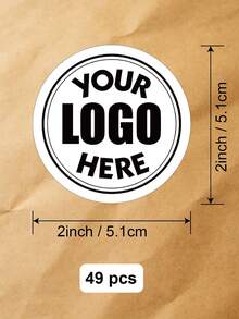 19-299pcs 1-3.5inch Custom Design Circle Logo Stickers - Personalized Printed Waterproof Paper/Plastic Business Branding & Packaging Seals Label, Round Label For Weddings Birthdays, Custom Circle Stickers For Business Logo - White - View 9