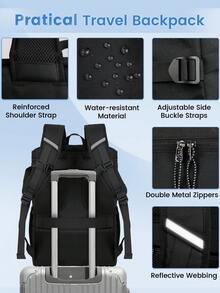 NEWHEY Travel Laptop Backpack For Men 15.6 Inch Business Laptop Backpack With USB Charging Port And Headphone Interface Computer Backpack For College Work - Multicolor - View 6