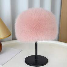 1PC Solid Color Polyester Faux Fur Oversized Head Circumference Long Hair Flat Top Mongolian Hat Winter Faux Fur Patchwork Fur Hat Autumn/Winter - 1pc - View 15