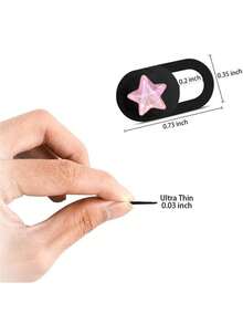 3pcs Pink Star Webcam Slide Cover, Phone Privacy Sticker - Suitable For Laptops, Desktops, Computers, Smartphones, Protect Your Privacy And Security, Strong Adhesive Self-Adhesive Privacy Sticker, Phone Accessories, Gift For Friends - Pink Stars - View 4