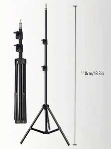 10吋LED環形燈附可調式三腳架支架(110cm)與手機夾，相容Android手機，適用自拍影片錄製、Zoom會議、直播、Vlog、聖誕派對拍攝、戶外攝影，必備款 - 黑色 - 查看 7
