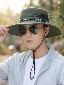 Men's Wide Brim Sun Protection Bucket Hat With Face Mask, Breathable Mesh, Quick-Dry UV Protection, Suitable For Outdoor Fishing, Hiking And Travel - Multicolor - View 7