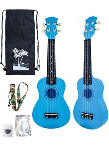 21-Inch Glossy Acoustic Ukulele For Beginners, Adult Kit With Full Accessories (Includes 1 Strap, 1 Spare String Set, 1 Colorful Neck Strap). Eucalyptus Series, Rainbow Color, Glossy Design. - Multicolor - View 16