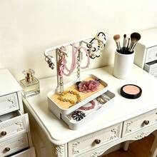 Multi-Color Multi-Function Vanity Jewelry Organizer/Jewelry Box/Necklace Rack, Room Decor Bead & Jewelry Storage Box, Can Store Earrings, Bracelets, Rings, Hair Clips, Watches, Keys And Perfume And Other Accessories. - Multicolor - View 2