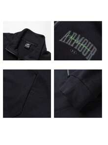 Under Armour Men's APAC EF Fleece Graphic 1/4 Zip Stand Collar Half-Zip Casual Pullover Sweatshirt 6010179-001 - Black - View 9