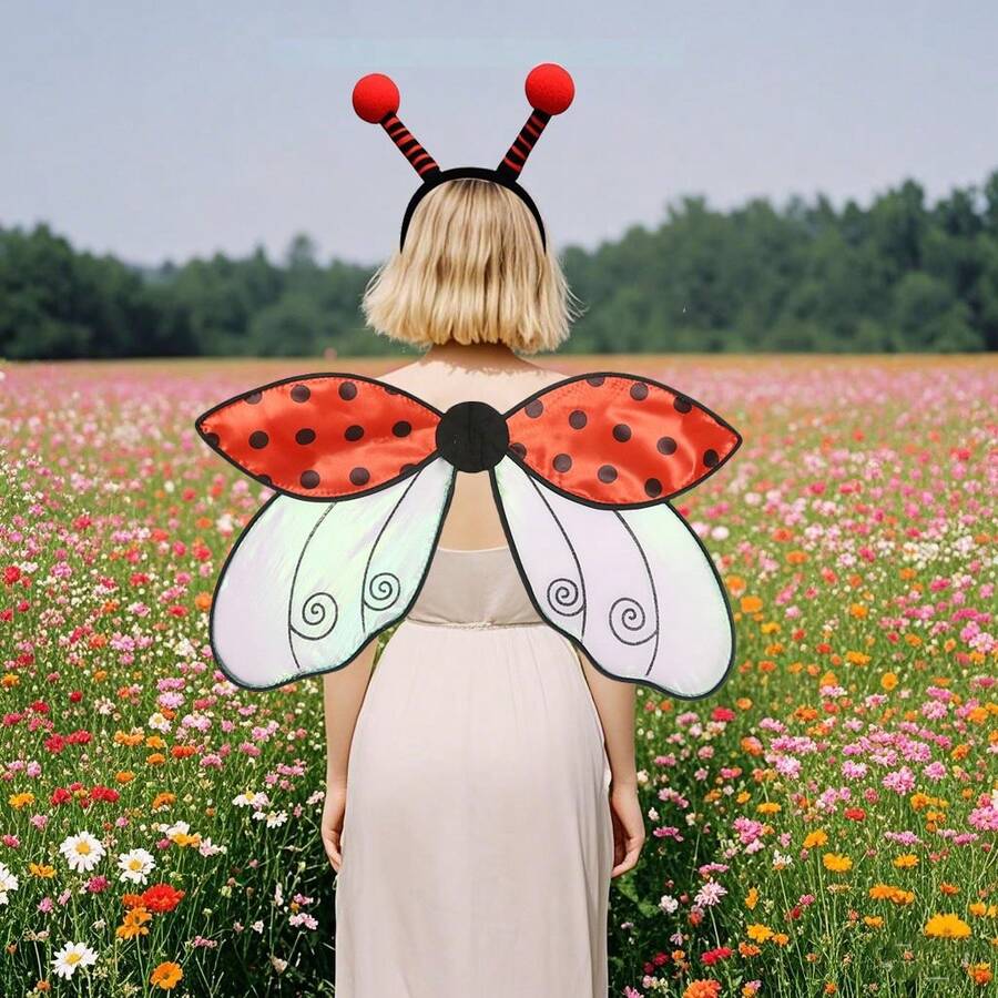 Ladybug Headband And Wings, Insect Animal Costume 2pcs Set, Little Bee ...