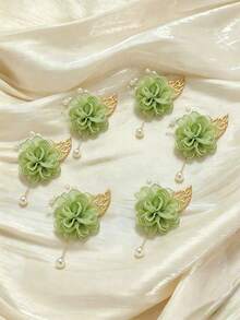 1/2/6 High-Quality Roses Decorated With Gold Foil And Small Beads, Can Be Used As Corsage Or Wrist Flower - Green - View 11