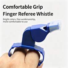 Finger Grip Referee Whistle, High Decibel Plastic Sports Whistle With Finger Ring, Detachable Silicone Mouthpiece, Suitable For Football, Basketball Games And Training - Multicolor - View 3
