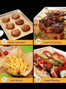 100 lembar/50 lembar Kertas Perkamen Ukuran 7,8*11,8 Inci, Alas BBQ, Kertas Panggang Tebal, Kertas Anti Lengket Tanpa Pemutih, Cocok Untuk Penggorengan Udara, Panggangan, Pengemasan, Pengukusan, Memanggang Roti, Kue, dan Pengemasan Makanan - MultiWarna - View 12