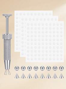 TOKRING Fake Belly Piercing Cubic Zirconia Fake Belly Button Rings,Stick On Navel Ring Studs Non Piercing Fake Piercing Jewelry Silver Sticky Balls No Pierced - Silver - View 5