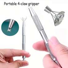 2pcs Nail Art Rhinestone Pickup Tool Set, Dual-Head Wax Dotting Pen & Anti-Static Pink Tweezers, Suitable For Nail Rhinestones, Beads, Crystal Decoration, Jewelry Making, Handmade DIY Nail Supplies - Reacher Grabber - View 9