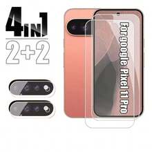 4pcs Set Compatible With Google Pixel 10 A/Pixel 10pro Fold/Pixel 10/Pixel 10pro/Pixel 11 XL/Pixel 11 Pro/Pixel 11 Pro XL Phone Safety, 2 Screen Tempered Glass Protectors + 2 Camera Lens Tempered Glass Protectors, Bubble-Free Device Protection, Fashion Design, Perfect Fit, Durable Glass, High-Quality Protective Film, Phone Screen Protector, Tempered Glass Protector, With Unlock Function. - Clear - View 1