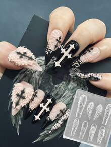 High Transparency 3D Embossed Angel Wings Nail Art Silicone Mold - Clear - View 2