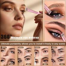 10Pcs Light Pink Professional Makeup Brushes Set , Premium Cosmetic Brushes For Powder , Blush , Foundation And Eye Detail Makeup , Practical Daily Makeup Kit For Beginners - Multicolor - View 7