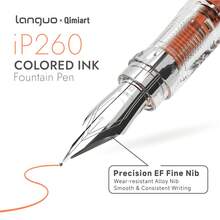 Languo 4-Color Pen Set - Replaceable Ink Cartridges, Precision Fine Nib, Wear-Resistant Alloy Nib, Large Capacity Ink Cartridge Easy To Replace, Smooth And Stable Writing, Suitable For Drawing, Writing, Journaling, Practice, Efficient Marking And More - Multicolor - View 3