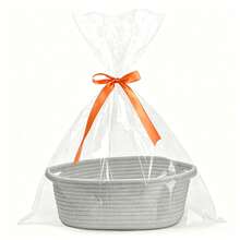1 Peça Cesta de Presente Trançada com Bolsa e Fita, Adequada para Mãe, Chá de Bebê, Aniversário e Sorteio, Pode Ser Usada para Armazenar Brinquedos de Cachorro ou como Cesta de Armazenamento de Corda na Prateleira, Múltiplas Cores Disponíveis - Multicolorido - Visão 26