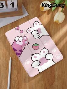 Kingsung Cute Cat Paws Pattern Acrylic Tablet Protective Case,Built-In Pen Slot, Compatible With Pad Mini6/Mini7/9.7/10.2/10.9/Pro 11,Pad Air 8(M4)2026(11-Inch),Pad 10 2022(10.9-Inch),Pad 11(A16) 2025(11-Inch) Etc Models. - Multicolor - View 1
