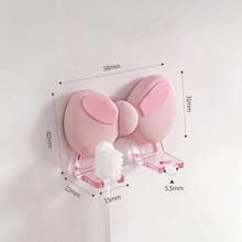 1 buah/2 buah Tempat Sikat Gigi Pita Merah Muda, Rak Sikat Gigi Elektrik yang Dipasang di Dinding Tanpa Pengeboran, Set untuk Pasangan dan Keluarga, Tempat Sikat Gigi Gantung, Rak Penyimpanan Kamar Mandi, Pengatur Kamar Mandi, Hemat Ruang di Atas Meja - Baby Pink - View 4