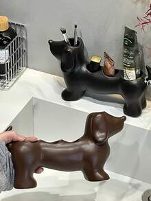 Tempat Sikat Gigi Berbentuk Anjing Sosis yang Kreatif, Rak Penyimpanan Sikat Gigi Elektrik Multi-Slot, Organizer Wastafel Kamar Mandi Kartun Lucu, Hadiah Keluarga untuk Pasangan Orang Tua dan Anak - MultiWarna - View 8