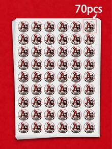 216-20pcs Personalized Christmas Name Round Stickers, Cute Penguin Initial Labels With Red Glitter Letters, Snowflakes And Santa Hats, Festive Gift Box Seals For Candy Bags, Cookie Packaging, Holiday Parties, Gift Exchanges And Christmas Decorations - Multicolor - View 9