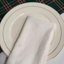 1/2/6pcs White Textured Fabric Napkins, Solid Color Foldable Shaped Cloth Napkins, French Country Christmas Party Home Dining Table Napkins - Multicolor - View 8