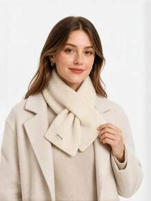 1pc Women's New Autumn/Winter Scarf, Versatile Korean Style Couple Warm Triangle Cross Neck Warmer Small Scarf - Multicolor - View 13