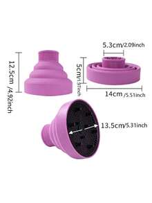Foldable Silicone Hair Dryer Diffuser With Alligator Hair Clip, Suitable For Bangs, Portable Universal Accessory, Helps Reduce Frizz And Enhance Curls, Suitable For Curly, Wavy Or Voluminous Hair, Heat Resistant - Multi-color - View 5