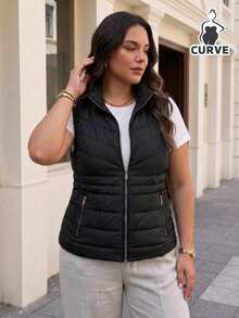 Plus Size Sweater Vests - Black - View 4
