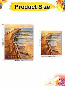 1pc Seaside Pier DIY Oil Painting By Numbers, Canvas Painting DIY Crafts, Adult Home Decoration, Holiday Gift. - Sets - View 8