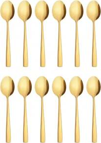 12-Piece Teaspoon Set, 15.3 Cm | Gold-Colored Stainless Steel Coffee Spoons, Dishwasher , Small Dessert Spoons For Coffee, Tea, And Ice Cream, Suitable For Home And Restaurant Use - View 7