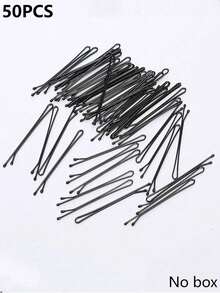 50/5pcs Mini Black Hair Clips, High Quality Hair Clips For Updo, Suitable For Girls And Women, All Hair Types, Heatless Curling, Hair Curler - Black - View 6