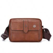 1pc Men's PU Crossbody Bag, Vintage Style Personal Item Storage Bag, Travel & Commute, Perfect Gift For Boyfriend - Crossbody Bag - View 15