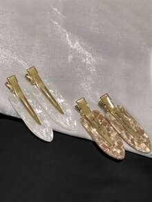 12/6/3/1pc Gold Seamless Hair Clips, Side Bangs Clips, Suitable For Face Washing, Makeup And Masking, Straight Duckbill Hair Clips, Suitable For Daily Use - Multicolor - View 11