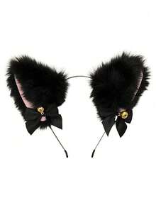 1pc Cute Cat Ear Bell Headband, Suitable For Women, Can Be Used As Fantasy Accessory For Halloween And Christmas, Witch Headband With Cat Ears - Multicolor - View 9