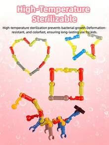 Children's DIY Skeleton Building Block Toy Set, Creative STEM Assembly Educational Toy, Baby Brain Development Flexible Joint Interlocking Blocks, Boys And Girls Hand-Eye Coordination Toy, Suitable For 3+ Years Old Kindergarten Desktop Enlightenment Puzzle Toy, Colorful Multiple Shapes Interlocking Building Rods, Smart Rods 10/135/258pcs With Storage Bag, Birthday Holiday Christmas Gift, Classroom Reward - Multicolor - View 10