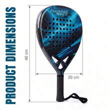 Crystals Padel Racket Carbon Fibre Kevlar Composite 375g EVA Memory Flex Foam Core Racquet With Bag - Blue - View 2