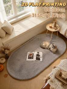 1pc Autumn/Winter Faux Rabbit Fur Design Decorative Rug Mat - Luxury Decor, Plush Texture Rug, Decorative Carpet, Bedroom Decor, Small Rug, Carpet, Home Decor, Living Room Rug, Living Room Small Rug, Bedroom Carpet, Living Room Home Decor, Outdoor Rug, Washable Carpet - Multicolor - View 4