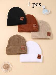 5/1pc Set Baby Clover Knitted Hat, Autumn/Winter Children's Knitted Knitted Hat, Boy Baby Accessories, Baby Accessories, Children's Hat, Elastic Hat, 3-36 Months Toddler Boy Hat, Comfortable, Breathable, Skin-Friendly, Soft Baby Knitted Warm Hat, Brown Tone, Khaki Tone, Earth Tone. Baby Essentials. Baby Supplies, Newborn Essentials, Boy Hat, Baby Boy Essentials, Newborn Supplies - Multicolor - View 15