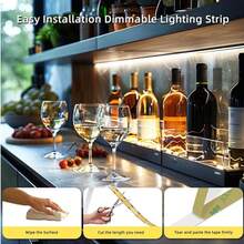1pc, 1m-3 Meters, Ultra-Thin LED Strip Light, Multicolor Options, Touch Switch Adjustable Brightness, Button Switch Non-Adjustable Brightness, Bedroom, Living Room, Room, Bedside, Lighting Decoration, 320 LEDs Per Meter, Linear Light, 180 Degree Light Emission - white light - View 7