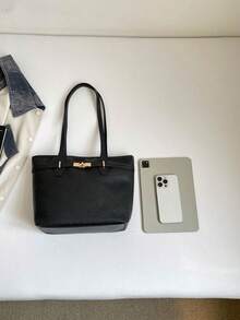 Large Capacity Tote Bag For Women, New Fashion Versatile Commuter Shoulder Bag - Black - View 3