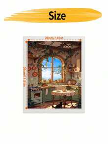 مجموعة الرسم بالأرقام DIY منظر مطبخ ريفي دافئ (بدون إطار أو بإطار 8x12 / 16x20 بوصة) طلاء أكريليك، فن وحرف يدوية للمبتدئين البالغين، ديكور جدران المنزل، وهدايا العطلات لعشاق التصميم الداخلي - أطقم - مشاهدة 10