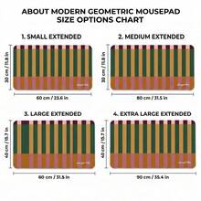 Striped Pink Burgundy Green Pattern Extra Long Gaming Mouse Pad And Desk Mat Set, Non-Slip Durable Rubber Base, Smooth Surface, Suitable For Computer Laptop Office Home, Abstract Art Decor, Back To School Supplies - A - View 6