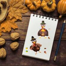 6pcs Thanksgiving Stickers Turkey Pumpkin Corn Maple Leaf Decals DIY Decoration Stickers Holiday Party Gift Bag Filler Toy Stickers Handmade Stickers - Multicolor - View 4