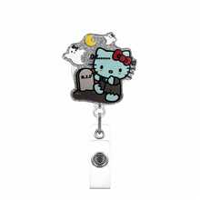 Cute Halloween Gift Sanrio Cat Retractable Badge Reel, Shiny 360° Rotating Pendant With Keychain, Suitable For Halloween Trick Or Treating - Multicolor - View 13