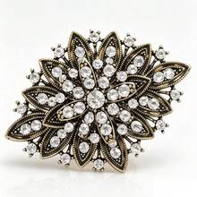1pc Elegant Zinc Alloy & Crystal Rhinestone Brooch, Wedding Dress Accessory - Multicolor - View 28
