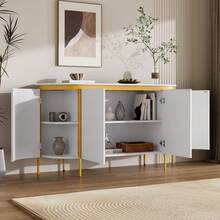 Sideboard Made Of Wood With 4 Doors With Storage With Doors White For Living Room And Dining Room - White - View 6